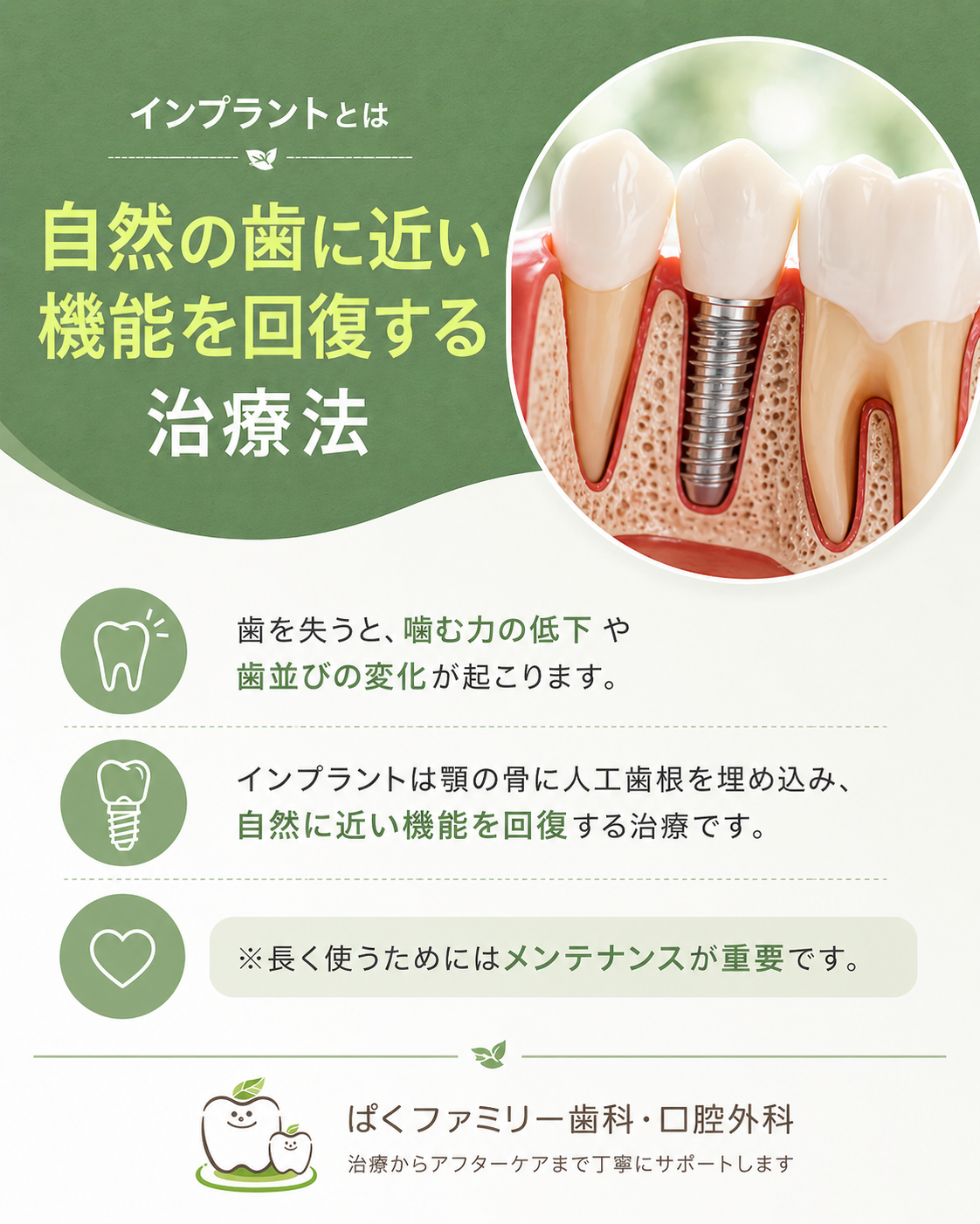 インプラントの管理方法